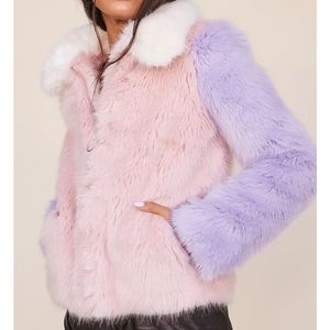 LPA MULTICOLOR FAUX FUR COAT ❤️